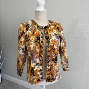 Vintage David Brooks Colorful Paint Splatter Jacket w/ Studs